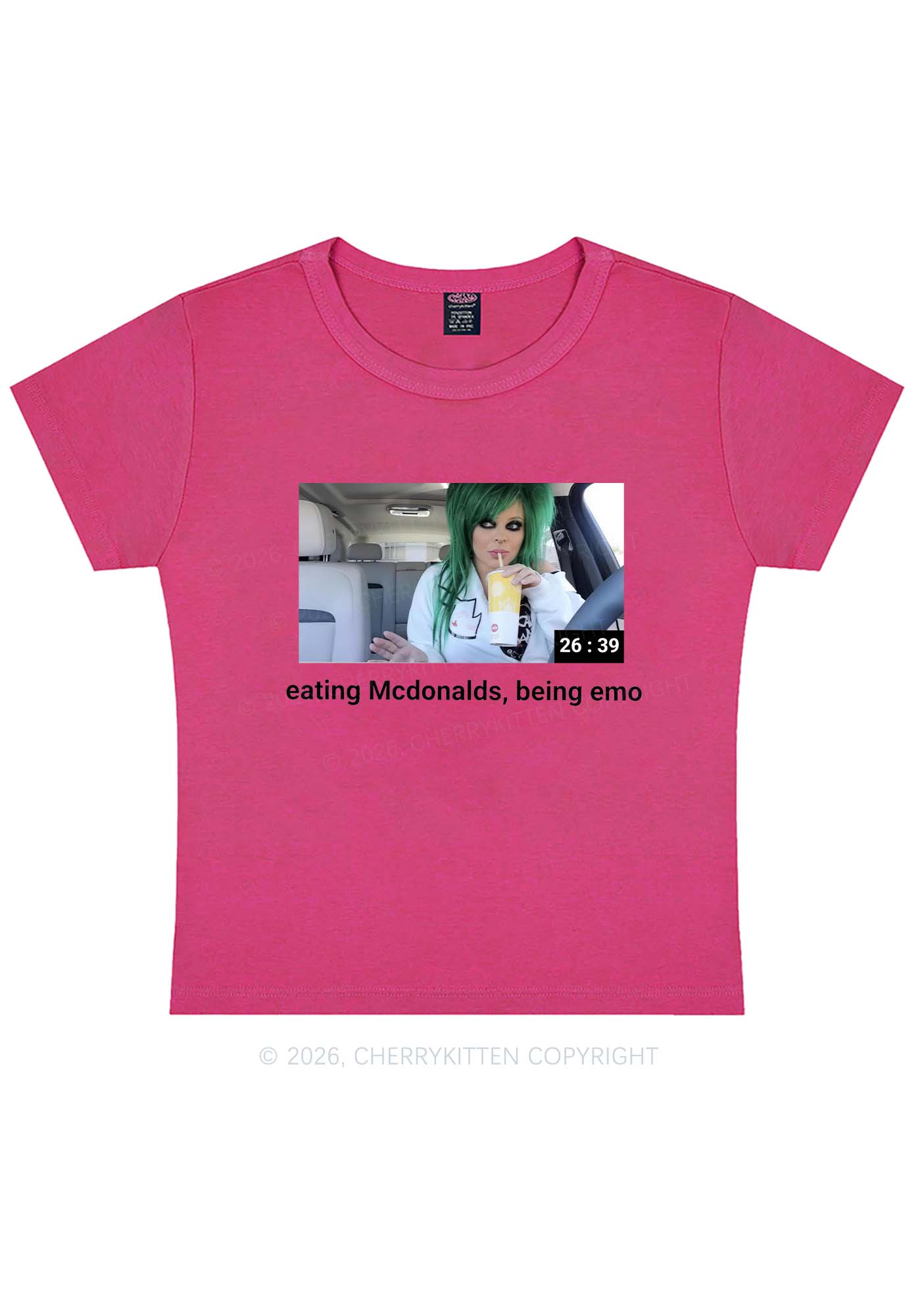 Eating Being Emo Y2K Baby Tee Cherrykitten