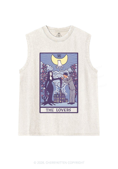 Halloween The Lovers Y2K Washed Muscle Tank Cherrykitten