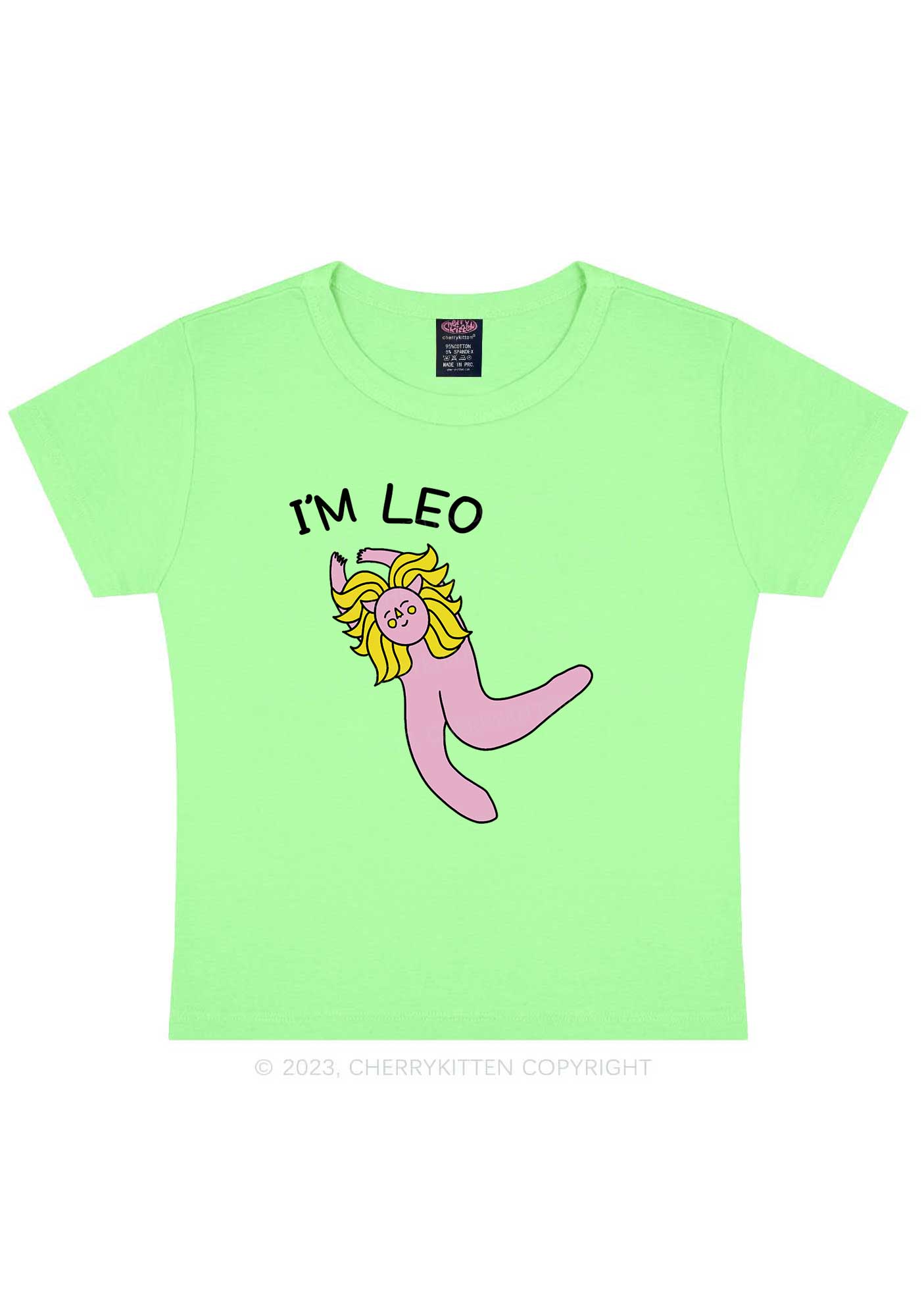 I'm Leo Y2K Baby Tee Cherrykitten