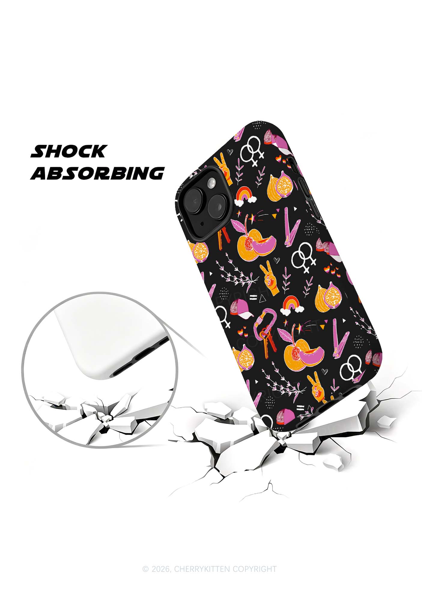 Lesbian Symbols Pride Y2K Phone Case Cherrykitten