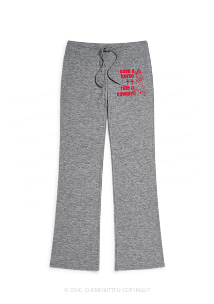 Ride A Cowgirl Pride Y2K Low Rise Drawstring Flare Pants Cherrykitten