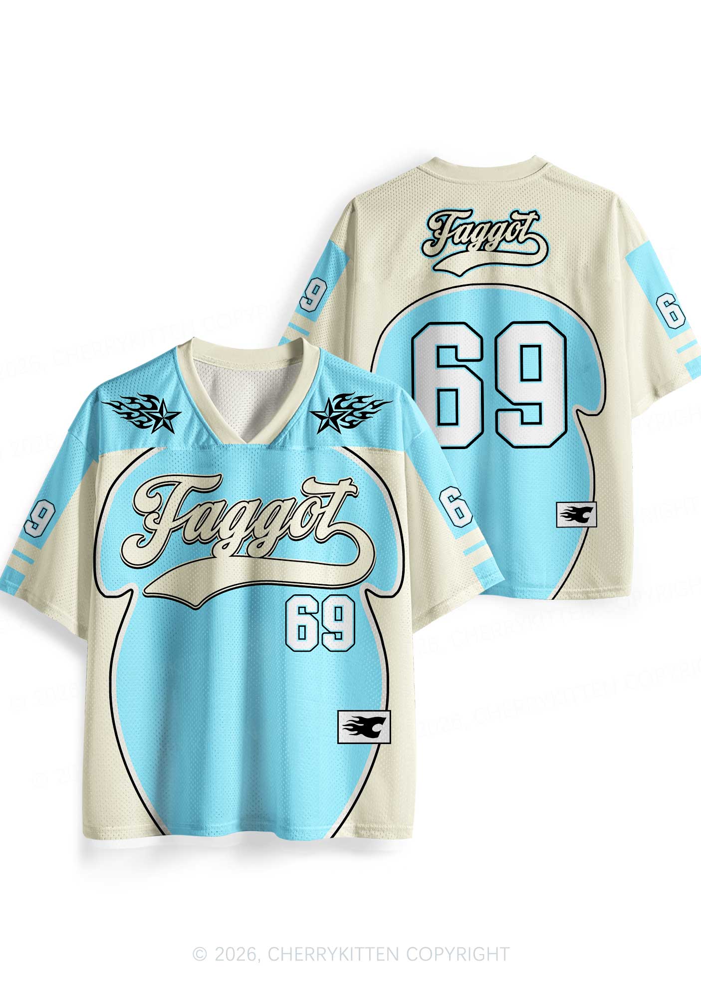 Light Blue Faggot Pride Y2K Sport Jersey Shirts Cherrykitten