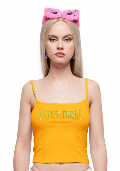 Rhinestone Father Figure Y2K Spaghetti Strap Cami Cherrykitten