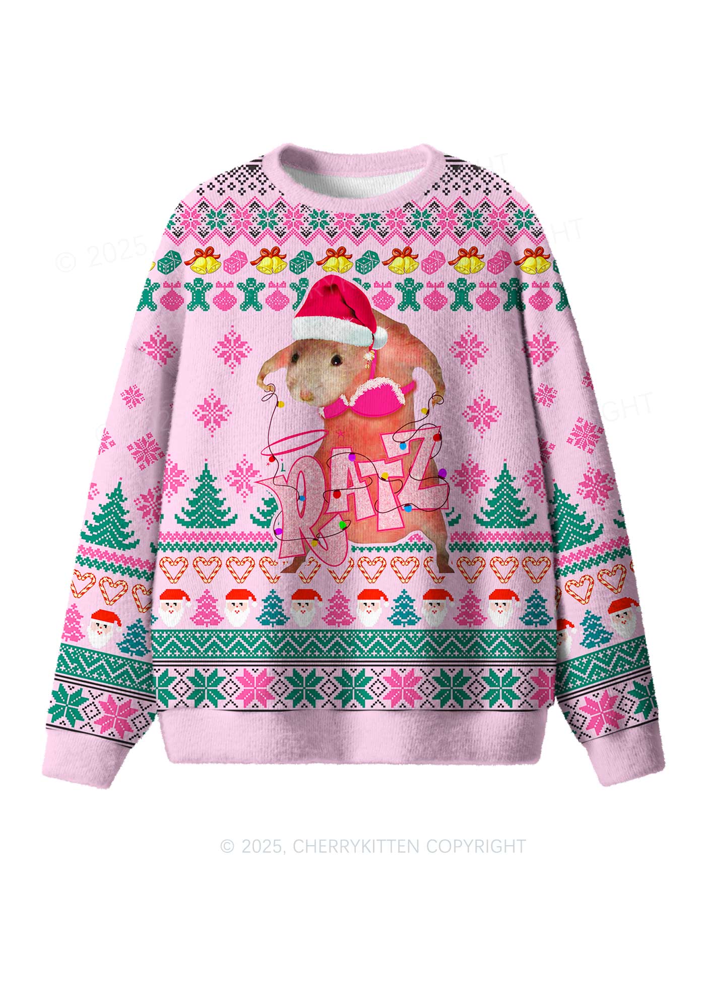 Christmas Ratz Y2K Christmas Knit Sweatshirt Cherrykitten