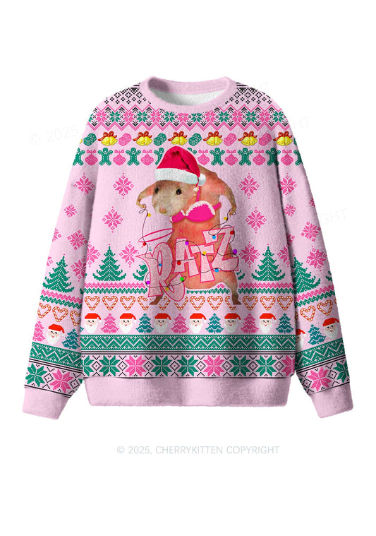 Christmas Ratz Y2K Christmas Knit Sweatshirt Cherrykitten