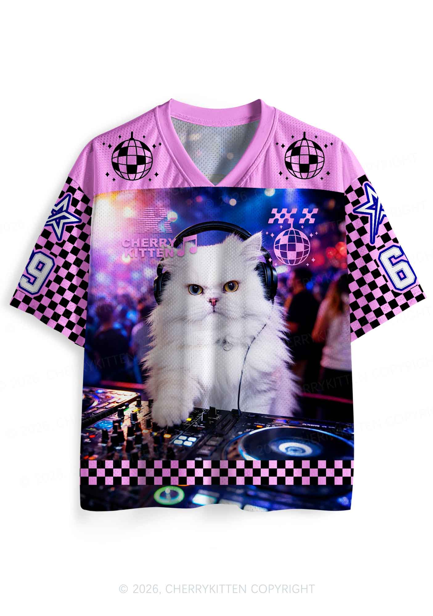 DJ White Cat Y2K Sport Jersey Shirts Cherrykitten