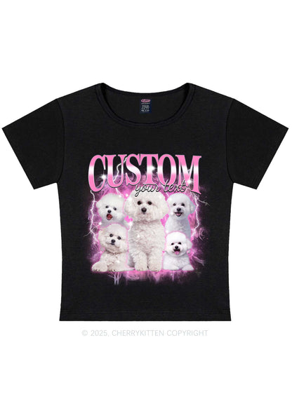Custom Cute Puppy Photo Y2K Baby Tee Cherrykitten