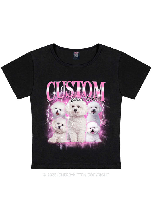 Custom Cute Puppy Photo Y2K Baby Tee Cherrykitten