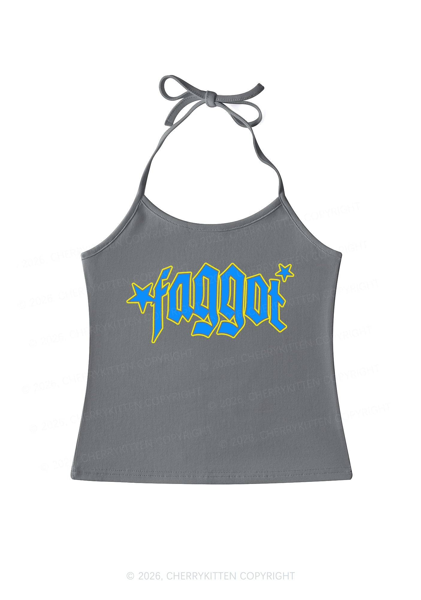 Faggot Stars Pride Y2K Halter Neck Cami Cherrykitten