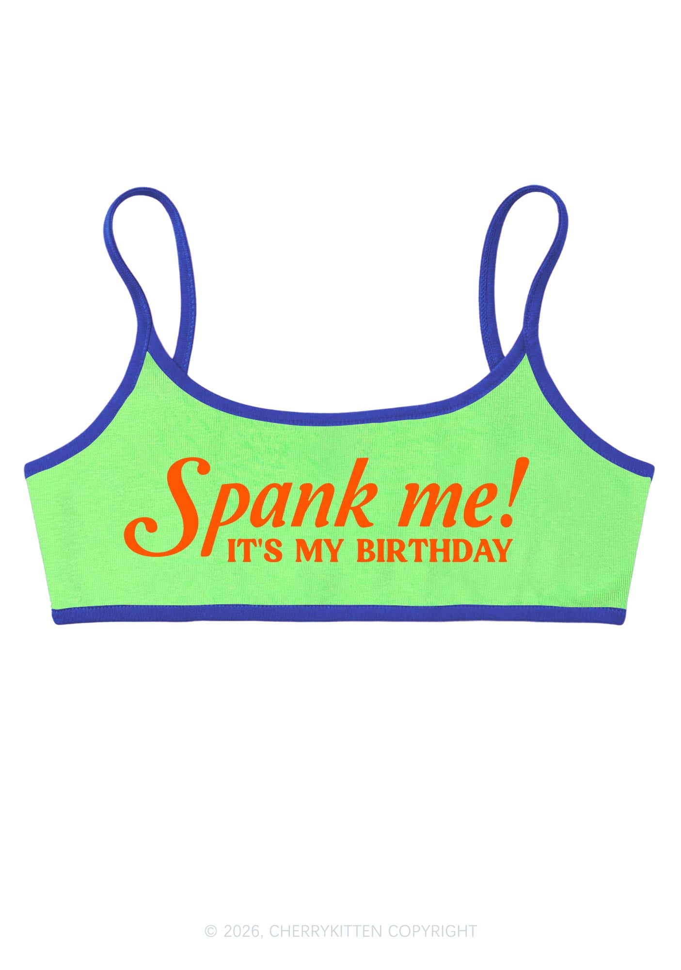 Spank Me Its My Birthday Y2K Super Crop Cami Cherrykitten