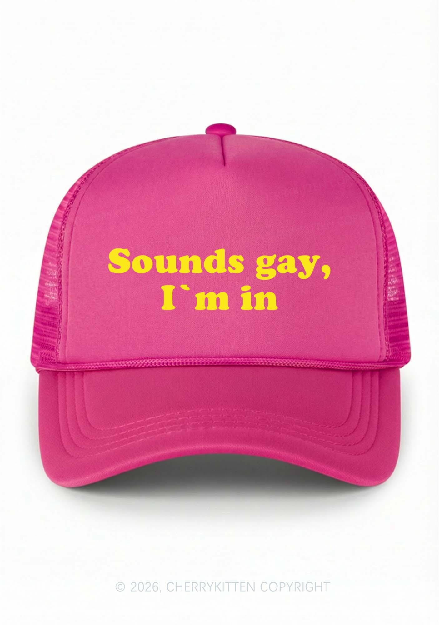 Sounds Gay Im In Pride Y2K Trucker Hat Cherrykitten