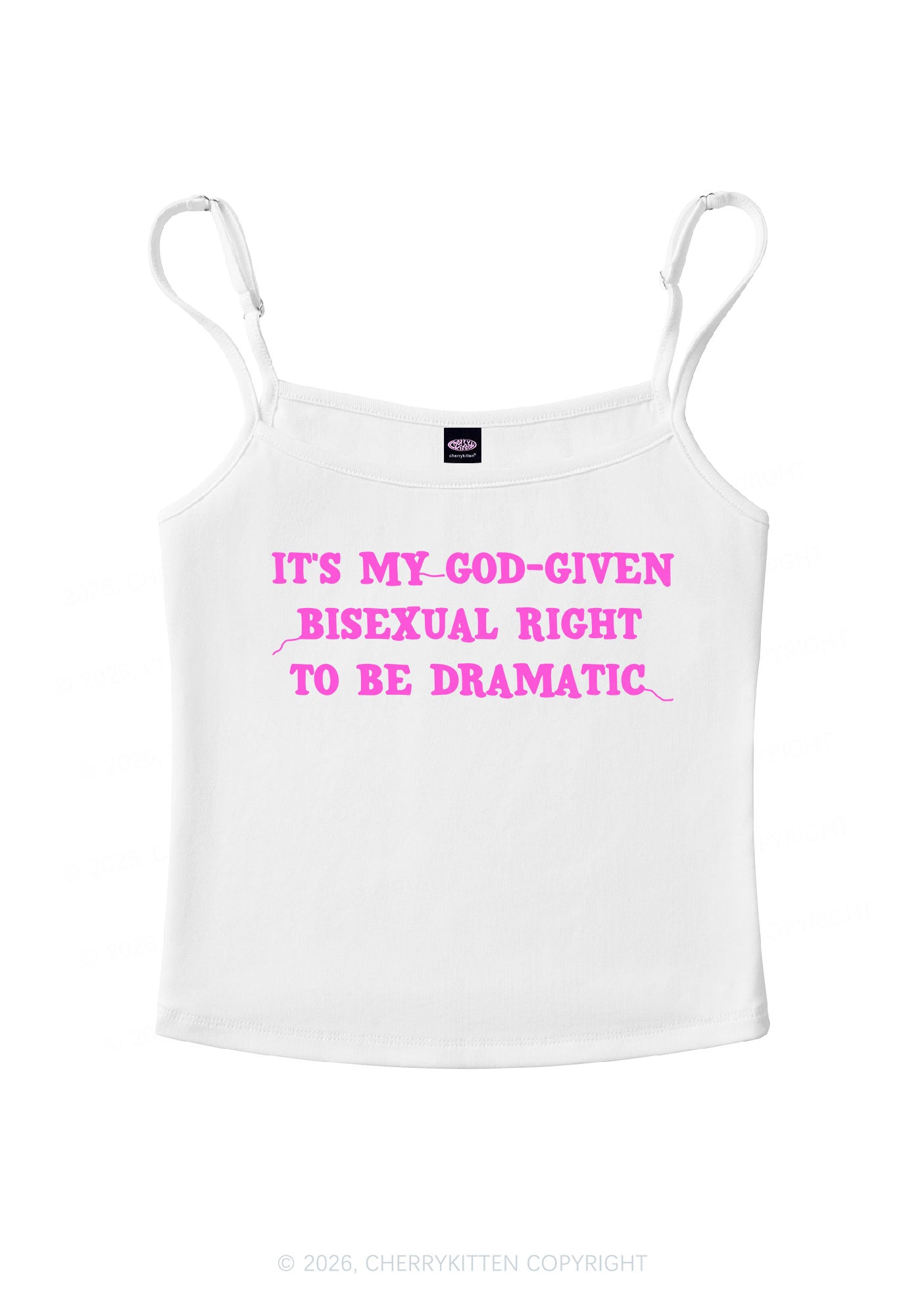 God Given Bisexual Right Pride Y2K Spaghetti Strap Cami Cherrykitten