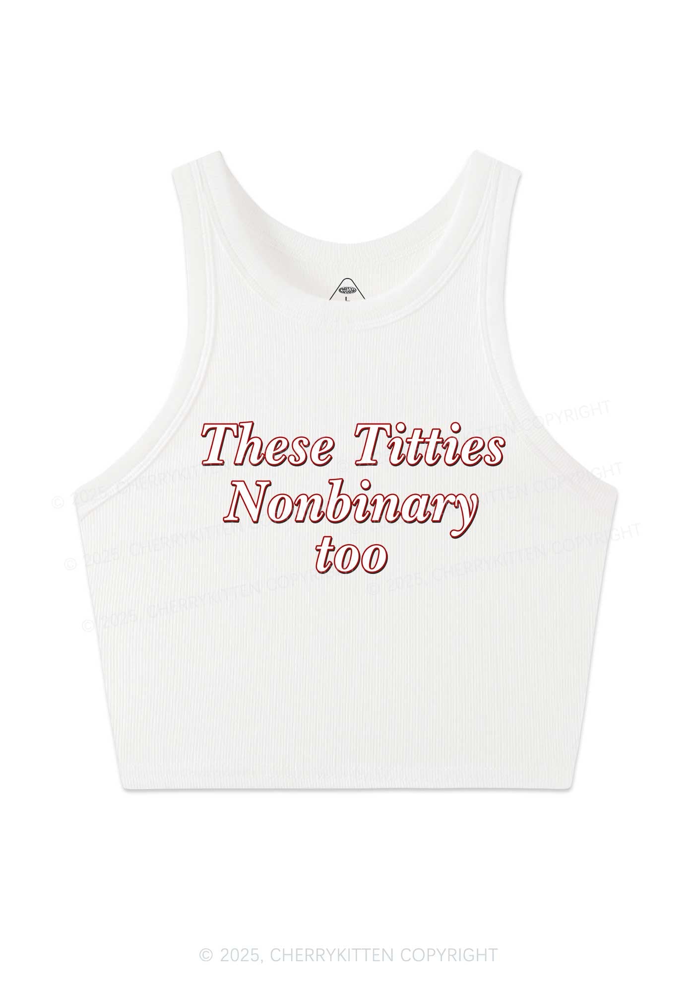 Txtties Nonbinary Too Pride Y2K Crop Tank Top Cherrykitten