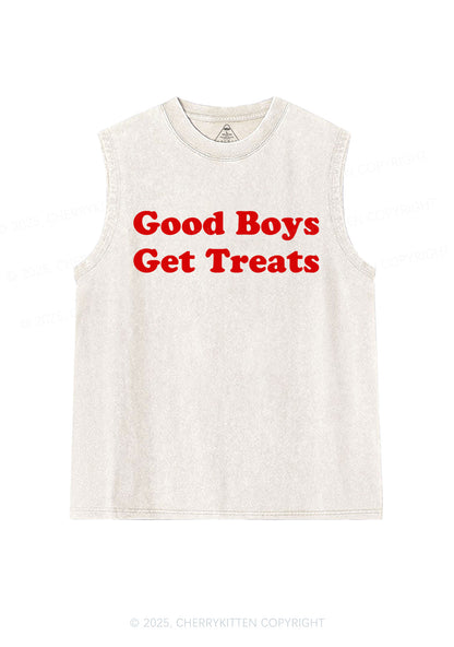 Good Boys Get Treats Y2K Washed Muscle Tank Cherrykitten