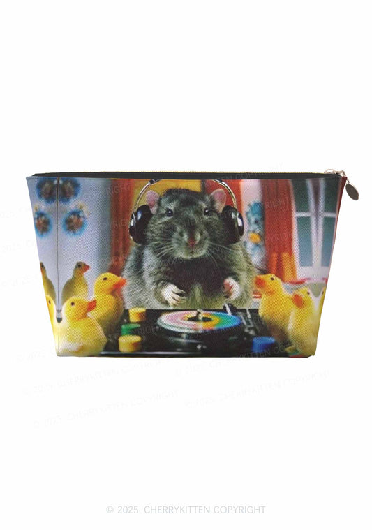 DJ Rat Duck Y2K Leather Makeup Bag Cherrykitten