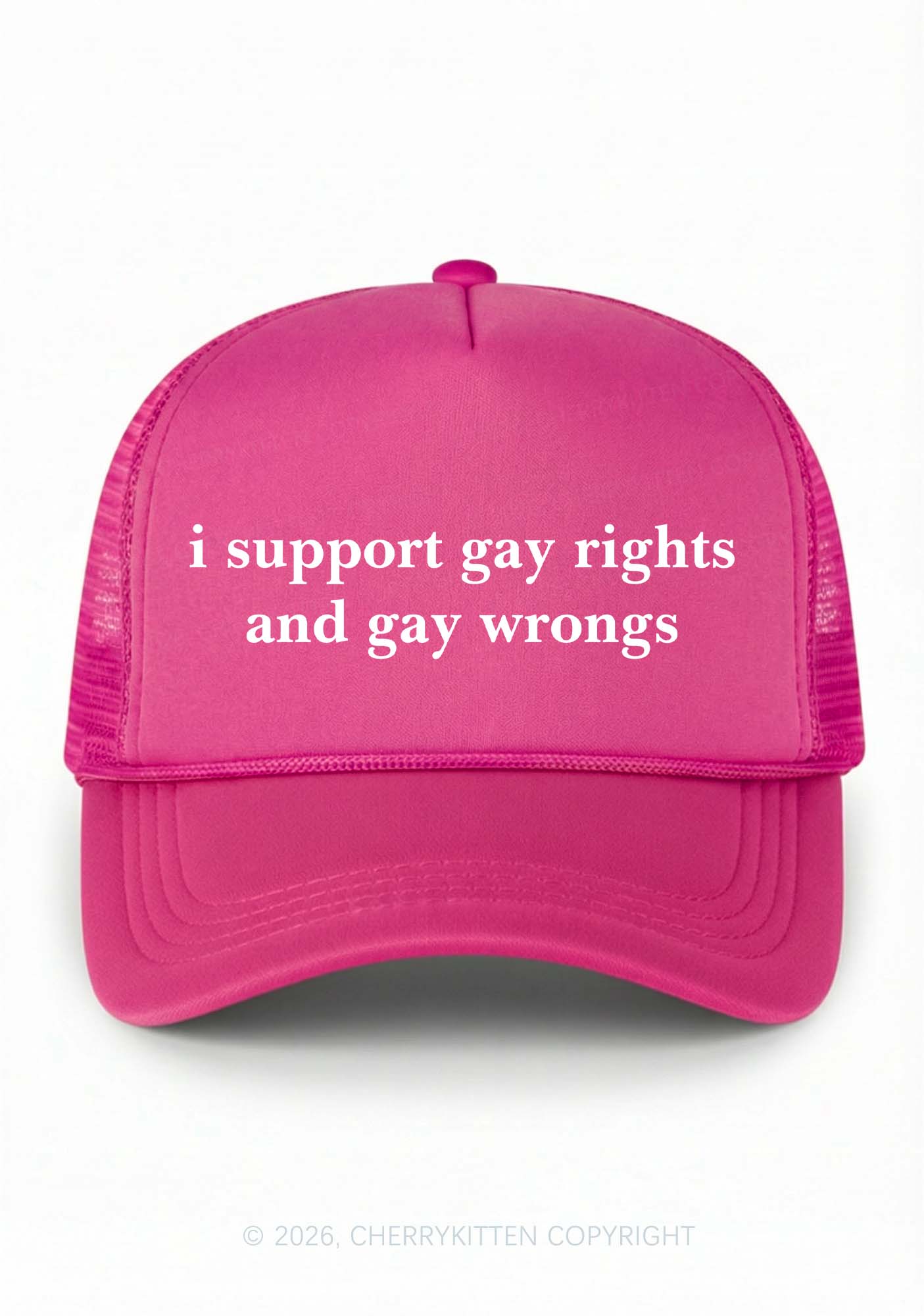 Support Gay Rights Pride Y2K Trucker Hat Cherrykitten