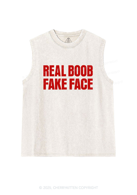 Fake Face Real Bxxb Y2K Washed Muscle Tank Cherrykitten