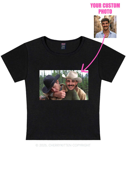 Custom Gay Cowboy Pride Y2K Baby Tee Cherrykitten