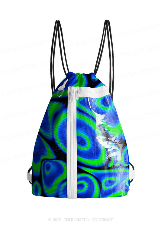 Psychedelic Aperture Y2K Drawstring Itabag Backpack Cherrykitten