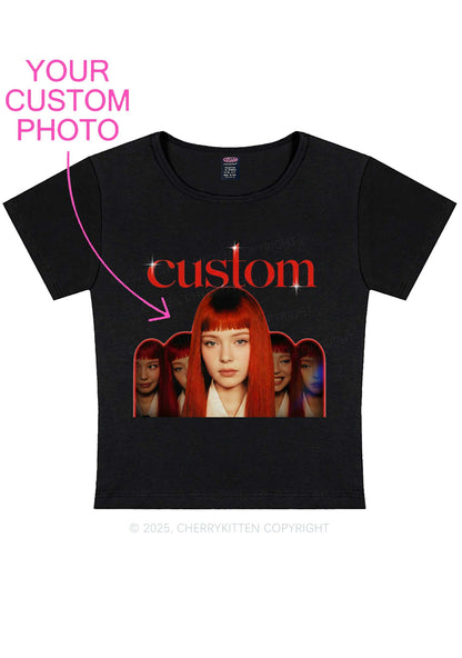 Custom Five Portraits Y2K Baby Tee Cherrykitten