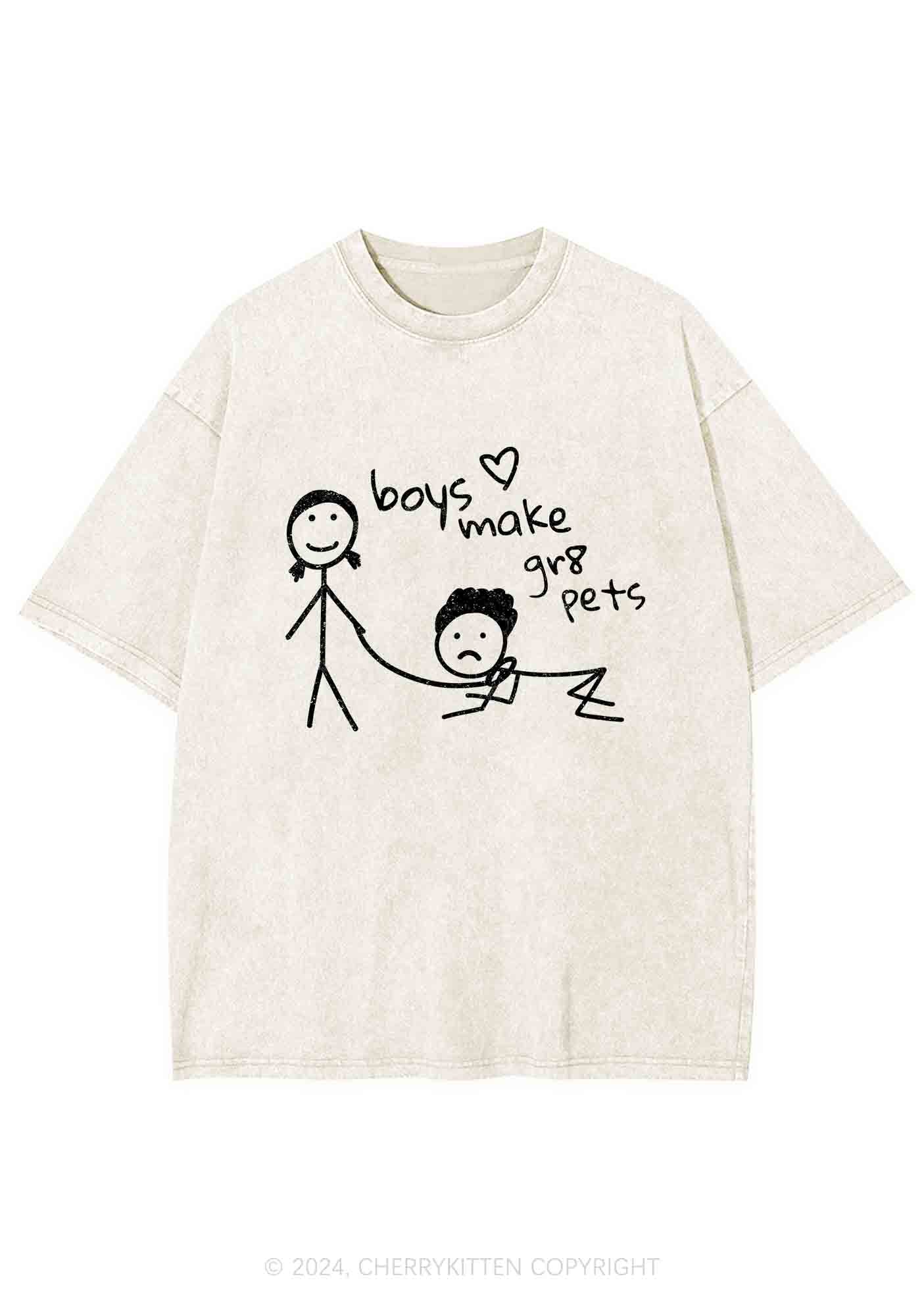 Boys Make Gr8 Pets Y2K Washed Tee Cherrykitten