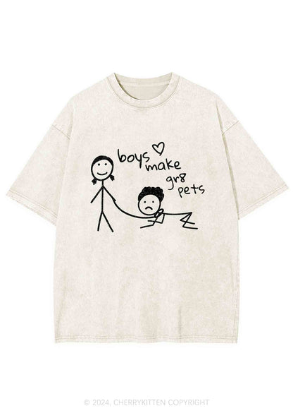 Boys Make Gr8 Pets Y2K Washed Tee Cherrykitten