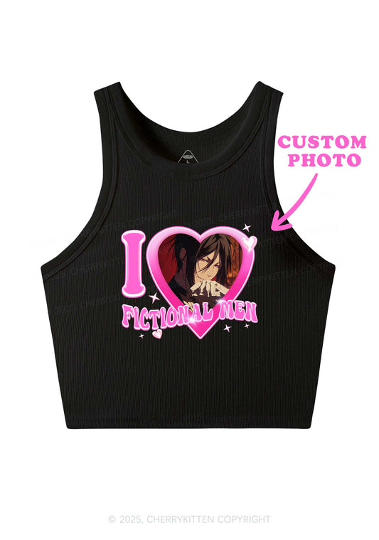 Custom I Love Fictional Men Y2K Crop Tank Top Cherrykitten