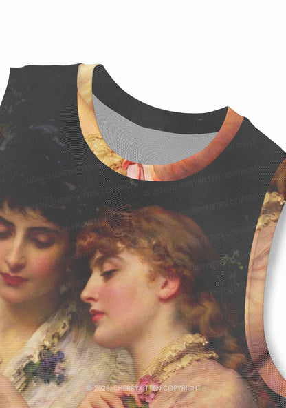 Vintage Victorian Women Art Pride Y2K Mesh Muscle Tank Cherrykitten