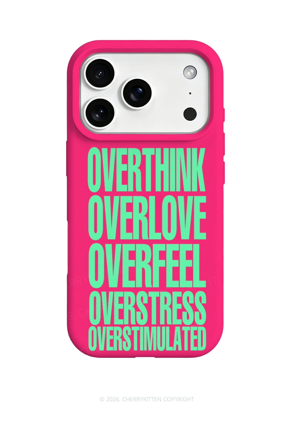Overthink Overstimulated Slogan Y2K Phone Case Cherrykitten