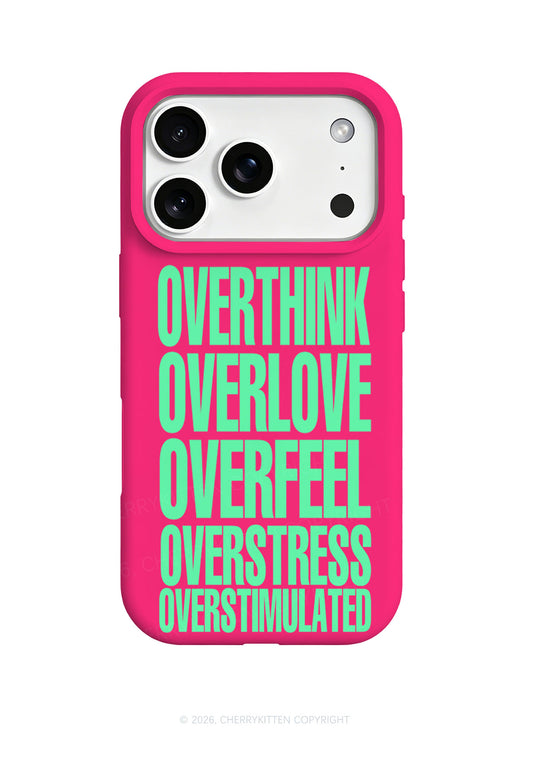 Overthink Overstimulated Slogan Y2K Phone Case Cherrykitten