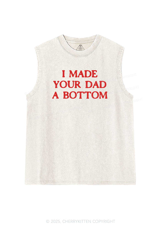 Made Your Dad Bottom Pride Y2K Washed Muscle Tank Cherrykitten