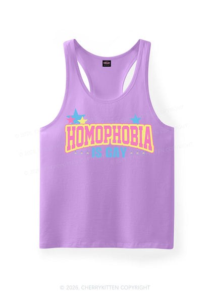 Homophobia Is Gay Pride Y2K Men Racerback Tank Top Cherrykitten