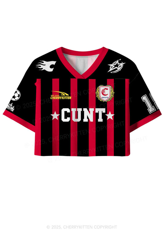 Custom Red Cxxt Stars Y2K Crop Sport Jersey Shirts Cherrykitten