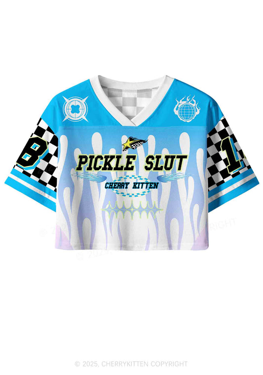 Custom Blue Pickle Slxt Y2K Crop Sport Jersey Shirts Cherrykitten