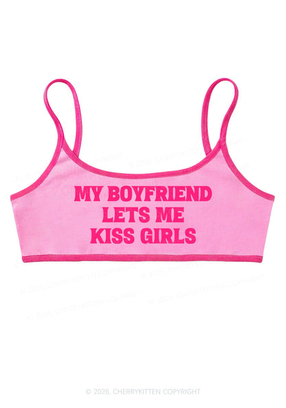 BF Lets Me Kiss Girls Y2K Super Crop Cami Cherrykitten