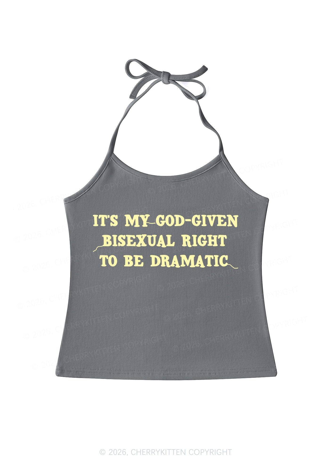 God Given Bisexual Right Pride Y2K Halter Neck Cami Cherrykitten
