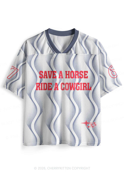 Ride A Cowgirl Blue Wave Pride Y2K Sport Jersey Shirts Cherrykitten