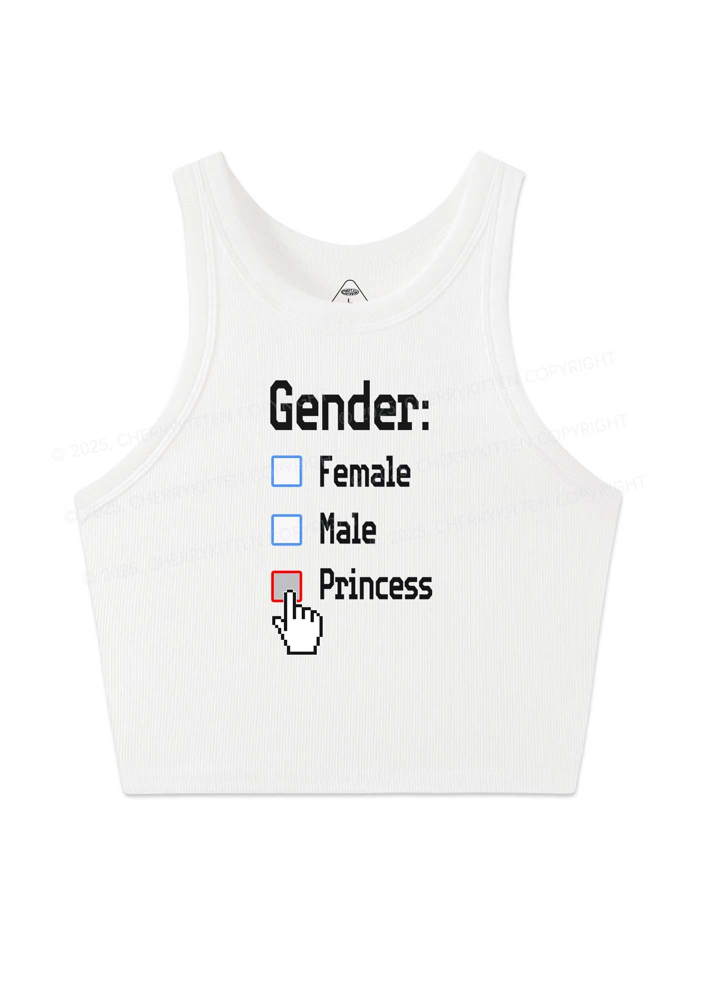 Gender Princess Pride Y2K Crop Tank Top Cherrykitten