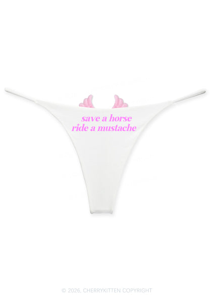 Ride A Mustache Y2K Goth Angel Wings Bikini String Thong Cherrykitten