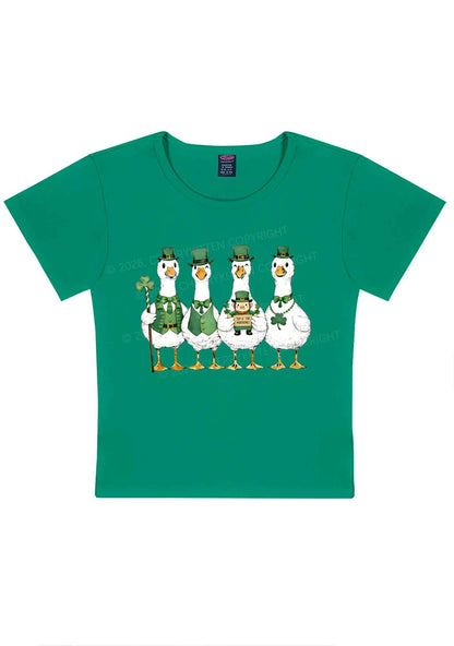 Irish Goose Gang St Patricks Y2K Baby Tee Cherrykitten