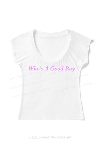 Whos A Good Boy Y2K V Neck T Shirts Cherrykitten