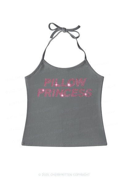 Rhinestone Pillow Princess Y2K Halter Neck Cami Cherrykitten