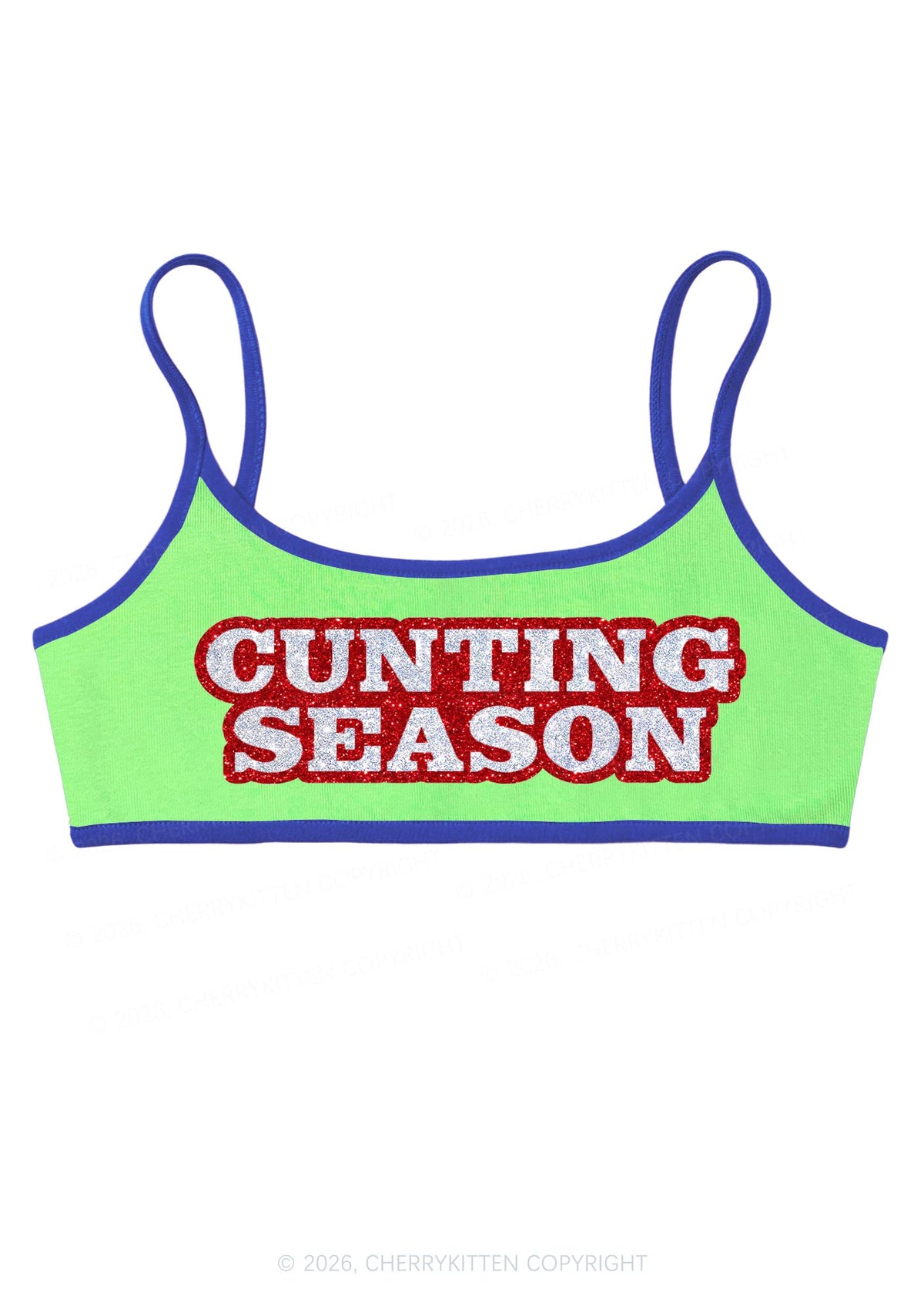 Glitter Cxxting Season Y2K Super Crop Cami Cherrykitten