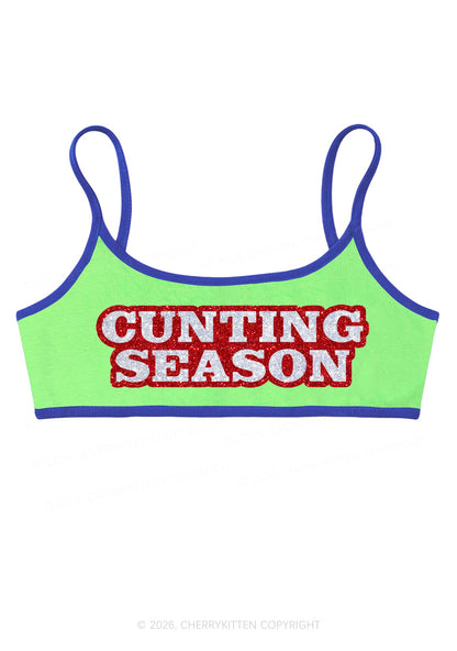 Glitter Cxxting Season Y2K Super Crop Cami Cherrykitten