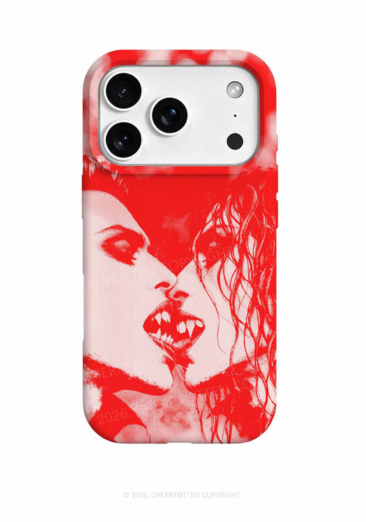Halloween Red Pixels Vampire Couple Y2K Phone Case Cherrykitten