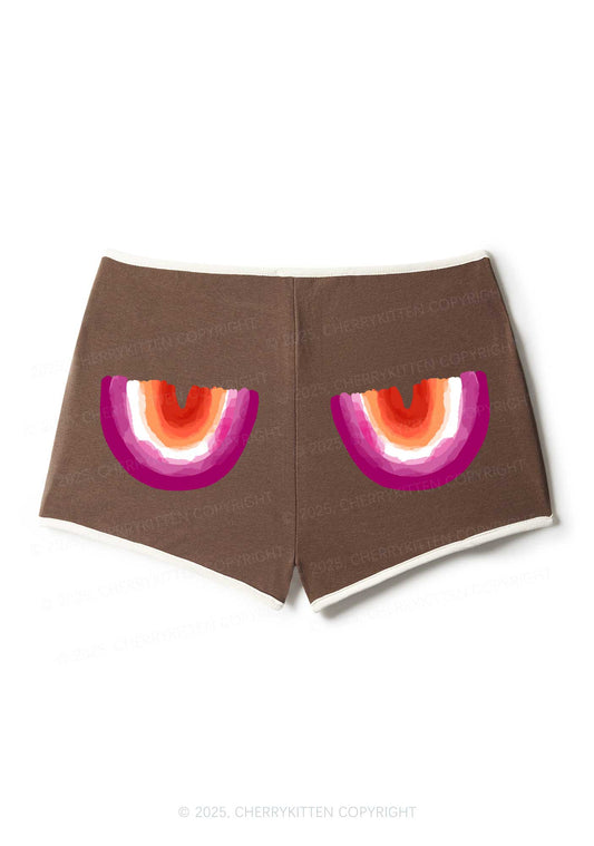 Double Rainbow Pride Y2K Booty Shorts Cherrykitten