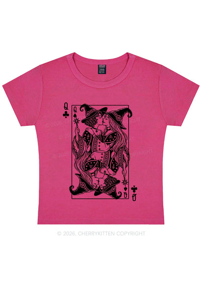 Halloween Witches Queen Kiss Y2K Baby Tee Cherrykitten