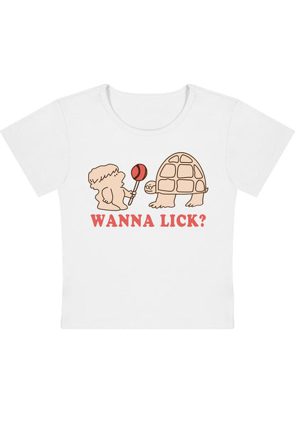 Curvy Wanna Lick Lollipop  Baby Tee