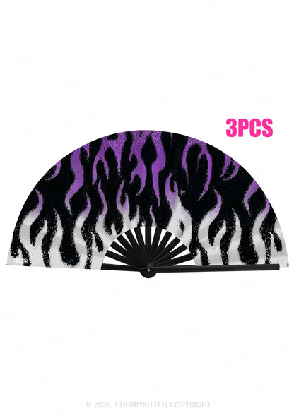 Asexual Flame Pride Y2K Rave Hand Fan Cherrykitten