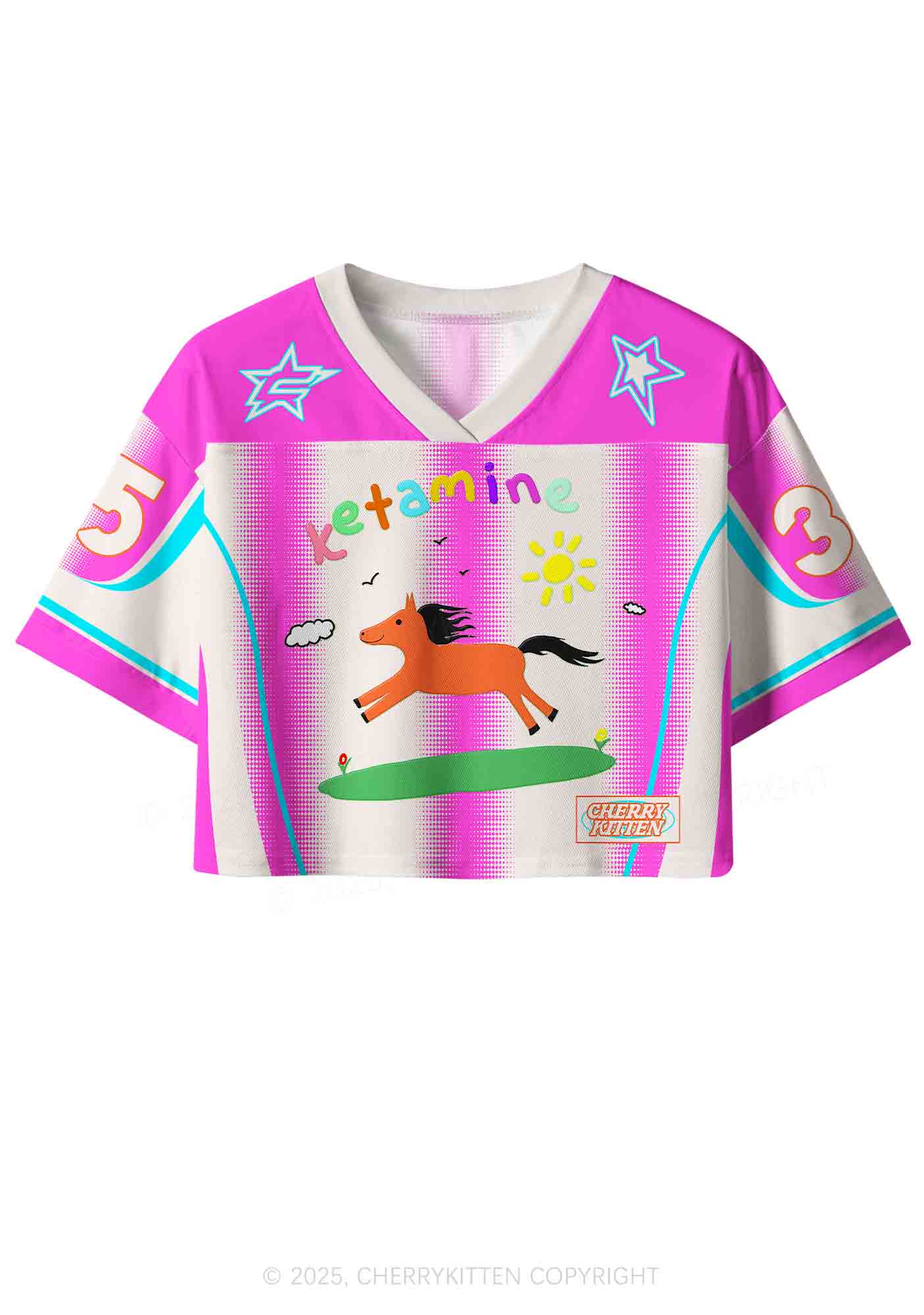 Custom Orange Pony Y2K Crop Sport Jersey Shirts Cherrykitten